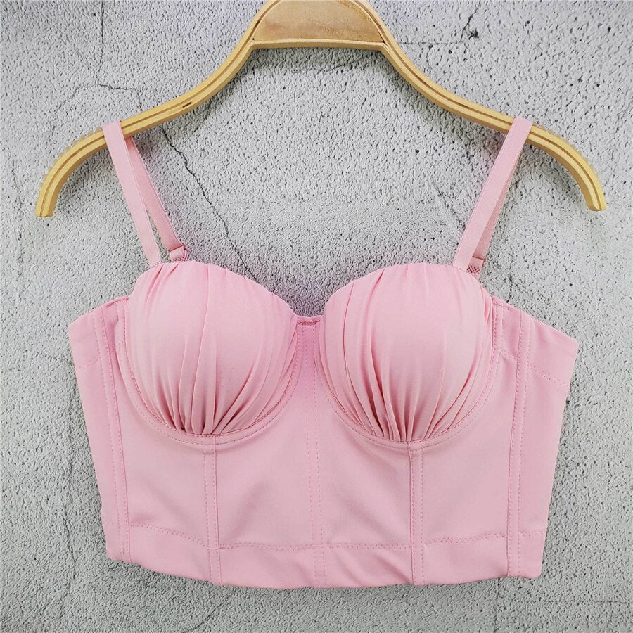 Summer Women Tops With Built In Bra Push Up Bralette Sexy Corset