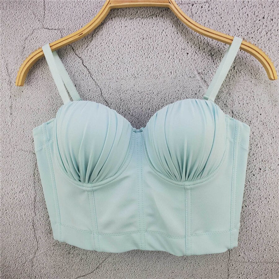 Summer Women Tops With Built In Bra Push Up Bralette Sexy Corset