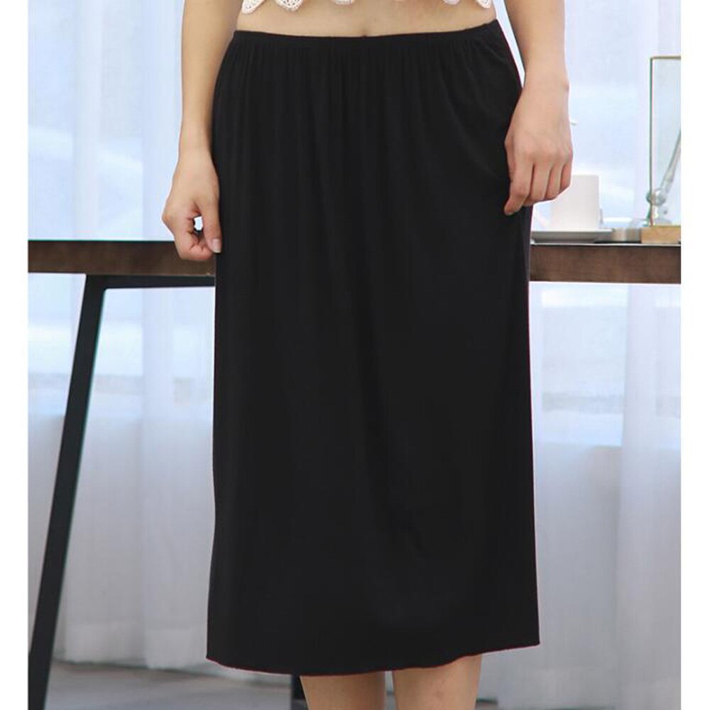Women Half Slips Solid Casual Petticoat Skirt Knee Length Dress