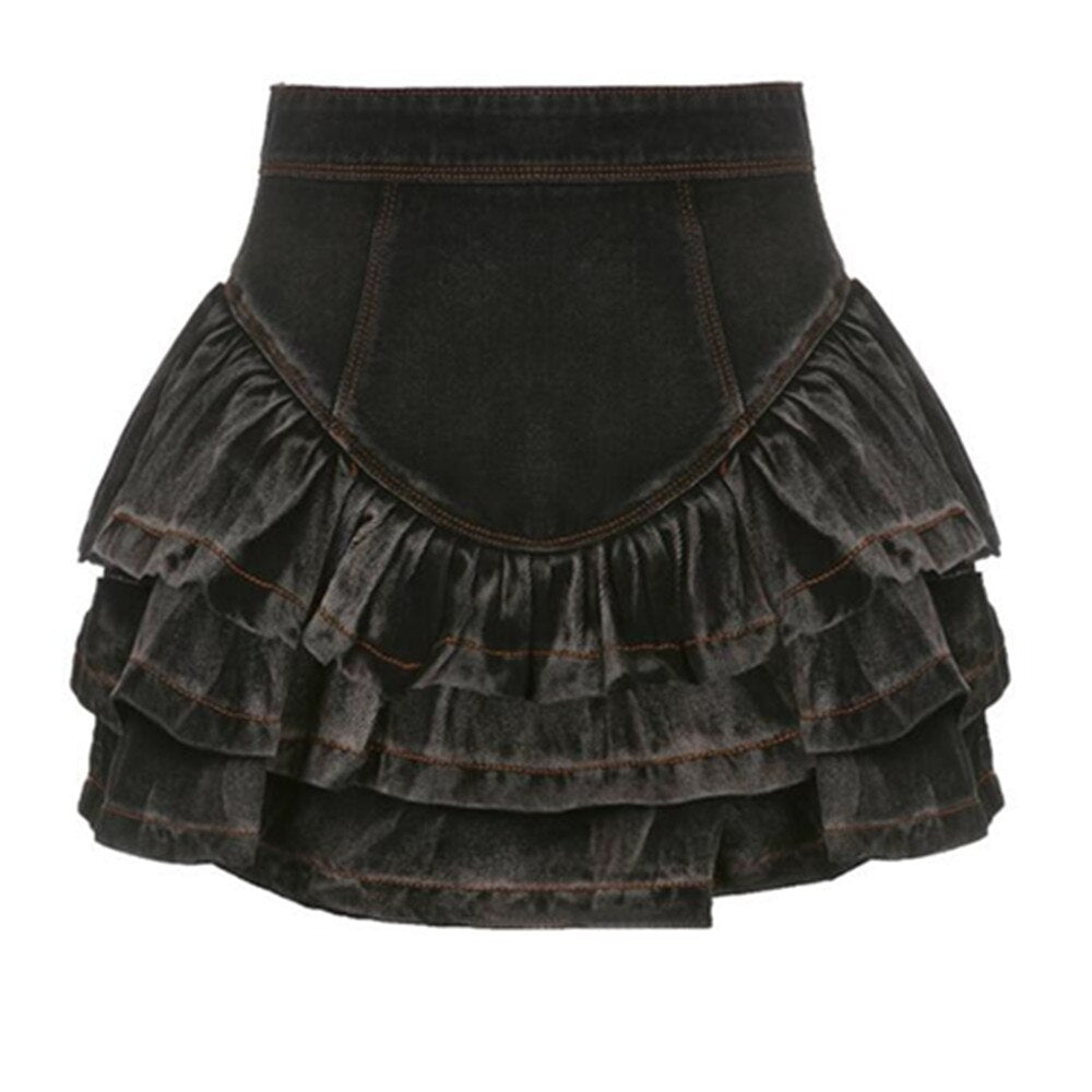 Gothic Sexy Y2K Mini Skirt Women Hippie Goth Punk Denim Skirt High Wai –  dailyfashionlove