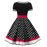 2PCS Top Seller 1950s Polka Dot  Dress & Black Petticoat