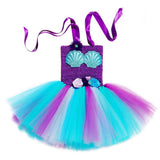 Girls Mermaid Tutu Dress with Headband Mermaid Purple Tutu Dress Tulle Costume Outfit