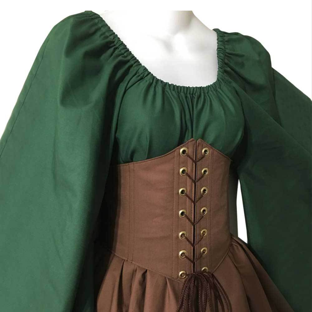 Green Gold Underbust Corset for Fairies, Elves, and Forest