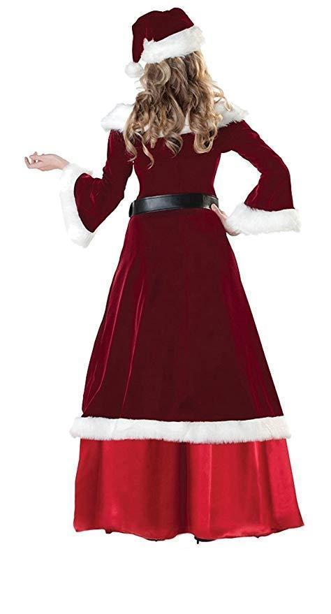 Women's Christmas Deluxe Costume Mrs. Claus Clothing Cosplay Suit