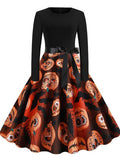 Halloween Vintage Fashion Print Dress