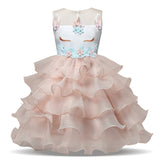 Baby Girl Unicorn Costume Pageant Flower Princess Party Dress