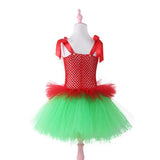 Girls Christmas Tutu Santa Claus Pattern Red Dresses