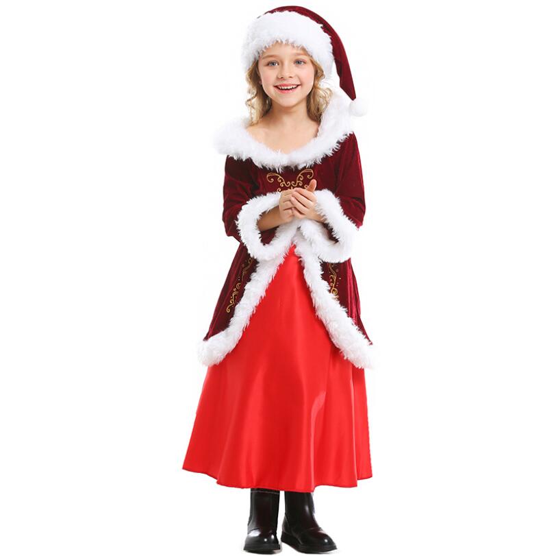 Women Men Boy Girl Christmas Santa Claus Costume Kids Adults Family Christmas Cosplay Costumes Carnival Party Supplies