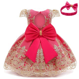 Newborn Baby Girls 1 2 Year Princess Dress For Infant Baptism Clothes Toddler Kids Backless Birthday Party Tutu Christening Gown