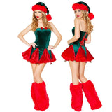 Christmas Elf costume Women Green Christmas Tree Santa Helper Elf Xmas outfit Gift Festival Carnival Cosplay Costume