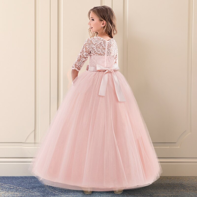 Teenage Girl Clothes Summer 2021 Lace Flower Girl Dress For Wedding Party Kids Clothes Children's Princess Costume 10 12 14 Year
