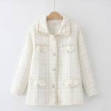 Woman Cardigans Single-breasted Pocket Coat Elegant Loose Casual Jackets Outwear