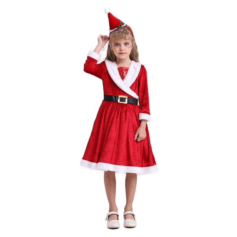 New Christmas Clothes Children Santa?Claus Dress Kids Girls Festival Party Cosplay Dresses One Piece child New?year costume