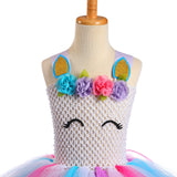 Flower Unicorn Costume for Girls Halloween Dress Up Clothes for Kids Girl Princess Birthday Tutu Dresses for Children New Year