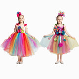 New Rainbow Candy Costume Cosplay Girls Halloween Costume For Kids Christmas Costume Children Candy Princess Dress
