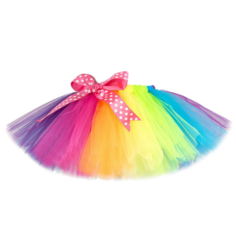 Rainbow Tutu Skirt for Girls Princess Dance Tutus Toddler Kids Fluffy Tulle Skirts for Birthday Party Baby Girl Costume 0-14Y