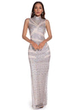 High Neck Sleeveless Mermaid Party Dress Sequins Formal Elegant Evening Dresses Vestidoes Prom Gowns