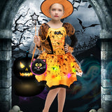 Halloween Witch Costume Children Kids Witch Girl Cosplay for Girls Carnival Party Mardi Gras Costumes Fancy Dress Yellow