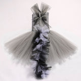 Grey Raccoon Kids Dresses for Girls Animal Tutu Dress with Mask Halloween New Year Costume for Children Clothes Baby Girl Outfit