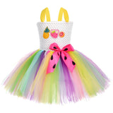 Cute Toddler Summer Tutu Dress for Girls Strawberry Costume Baby Girls Rainbow Clothes for Kids Fruit Birthday Party Dresses