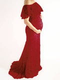 New Elegant Lace Maternity Dress Photography Props Long Dresses Pregnant Women Clothes Fancy Props Shoot pregnant dress