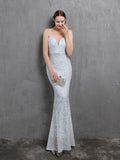 Spaghetti Strap Sleeveless Party Dress Shinning Color Sequins Prom Dress Mermaid Slim Floor Length