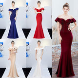 See-through Appliques Beaded Long Bridesmaid Dress Elegant Wedding Party Dress