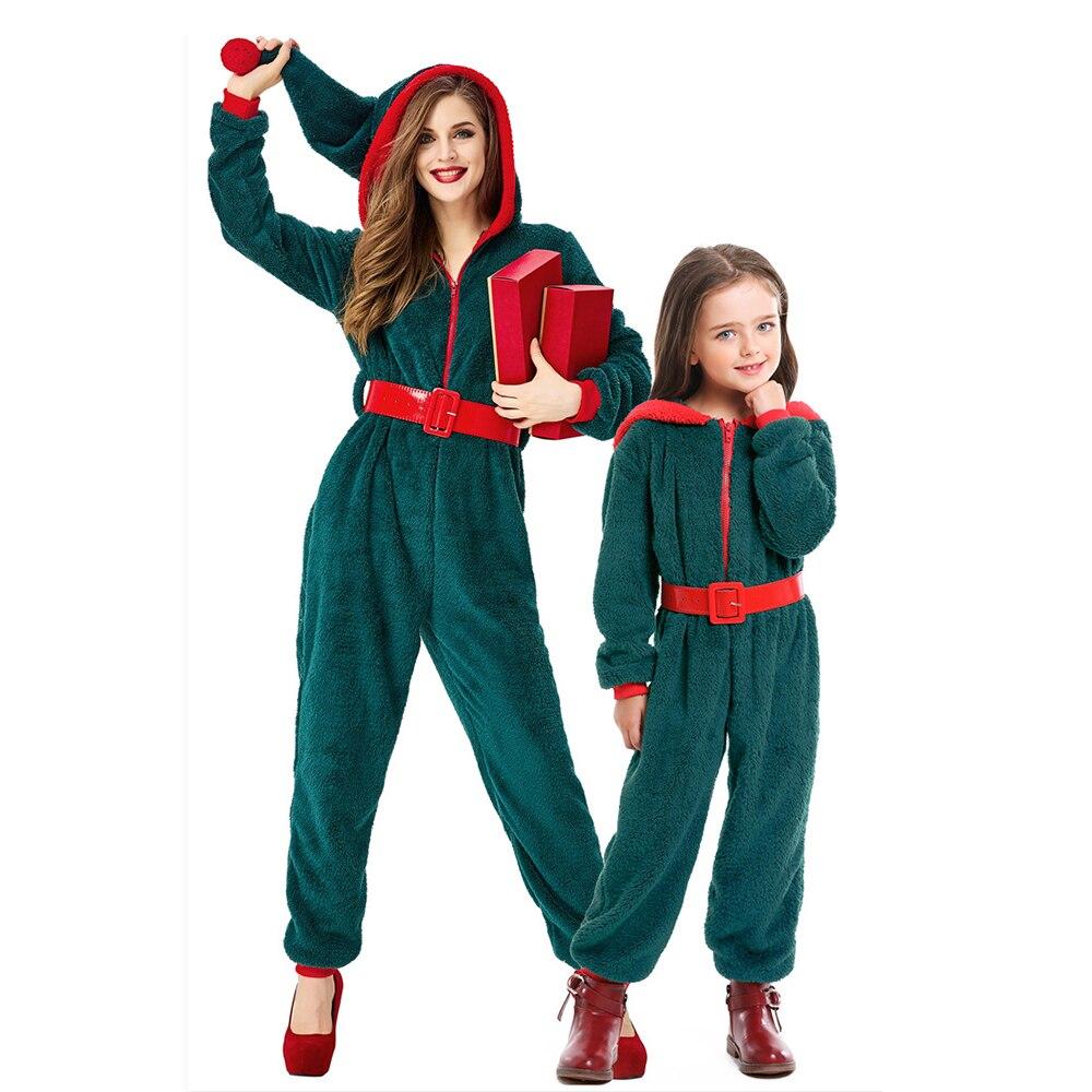 Christmas Child clothes Adult jumpsuits Onesie Cosplay Parents And Children costume Flannel One Piece Onesie Festivals Party