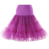Women Underskirt Petticoat Vintage Rockabilly Tulle Skirt Black Puffy Elastic High Waist Pleated Swing Skirt