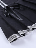 High Waist Lolita Pleated Y2K Skirt School Lace Up Goth Mini Emo Skirts Kawaii Academia Aesthetic E Girl Clothes Punk Skater