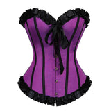 Women Victorian Vintage Sexy Brocade Lace Up Overbust Corset Bustier Burlesque Lingerie Top Waist Cincher Body Shaper Corsets