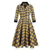 Winter Office Bandage50s  Casual Dress Long Sleeve Solid Blue Retro Vintage A Line Cotton Swing Rockabilly Party Dresses