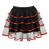 Red Black Corset Dresses Burlesque Corsets Bustiers with Skirt Vintage Costumes Lace Up Floral Corset Lingerie for Women
