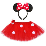 Baby Girls Minnie Tutu Skirt Outfit Kids Fluffy Dance Tutus with Bow Headband Toddler Girl New Year Costume for Birthday Party