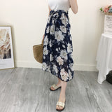 women's skirt Print Chiffon female skirts Plus-Size Elascity High-Waist Vintage Sexy Korean Casual Summer Plus-Size Skirt