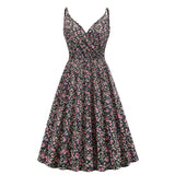 Summer Vintage Rockabilly Dress Jurken 60s 50s Retro Big Swing Leopard Print Pinup Women Audrey Hepburn Strap Mini Dress Vestido
