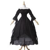 5XL Vintage Victorian Medieval Dress Renaissance Black Gothic Dress Women Cosplay Halloween Costume Prom Princess Gown White