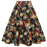 High Waist Casual Summer Skirt A Line Women Flared Runway Midi Skater Fashion Cotton Swing Rockabilly Party Skirts Gothic