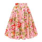 Spring Animal Leopard Retro Vintage 50s Skirt Women Ladies A Line Midi Floral Print Plus Size Sexy High Waist Swing Pinup Skater