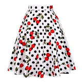 Leopard Print High Waist Skirt Pleated Women Flared Runway Midi Skirt Fashion Cotton Swing Rockabilly Party Skirts Gothic