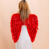 Black White Angel Feather Wings Holiday Party Props Scene Layout Kids Women Girls Catwalk Performance Show Cosplay Costume