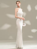 Elegant Off Shoulder Sequin Evening Dress New White Bodycon Maxi Dress For Women Party
