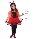 Ladybug Butterfly Fairy Costumes Girls Kids Forest Red Color Costume Cosplay Fantasia Dress for Girl