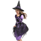 Small Witch Costume Halloween Girl Party Clothes Purple Witch Cosplay Dress Anime Role-Playing Games