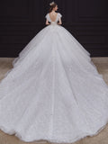 Plus Size Wedding Dress Bride Heavy Industry Luxury Trailing of Super Fairy Dream V-Neck White