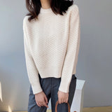 Winter O-Neck Long Sleeve Casual Women Solid Loose Sweater Cool Pullovers