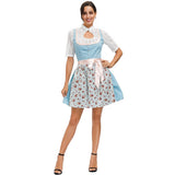 Womens Oktoberfest Dirndl Costume German Bavarian Oktoberfest Beer Girl Dress With White Top +Apron