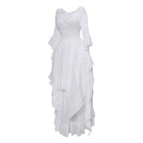 5XL Vintage Victorian Medieval Dress Renaissance Black Gothic Dress Women Cosplay Halloween Costume Prom Princess Gown White