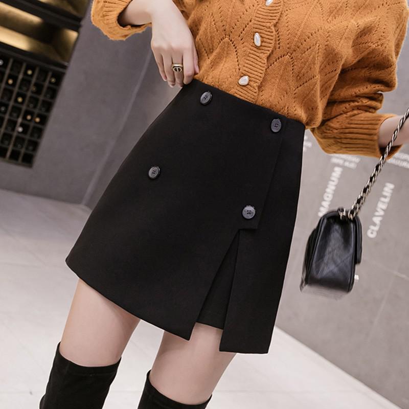 High Waist Mini Skirts Women Fashion Korean Style Solid Color All-match Ladies Elegant A-line Short Skirt