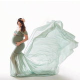 New Pregnant Evening Dress Maternity Photography Props For Shooting Photo Pregnancy Clothes Cotton Chiffon Off Shoulder